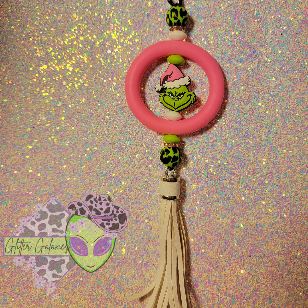 Green Guy Pink Leopard Car Charm