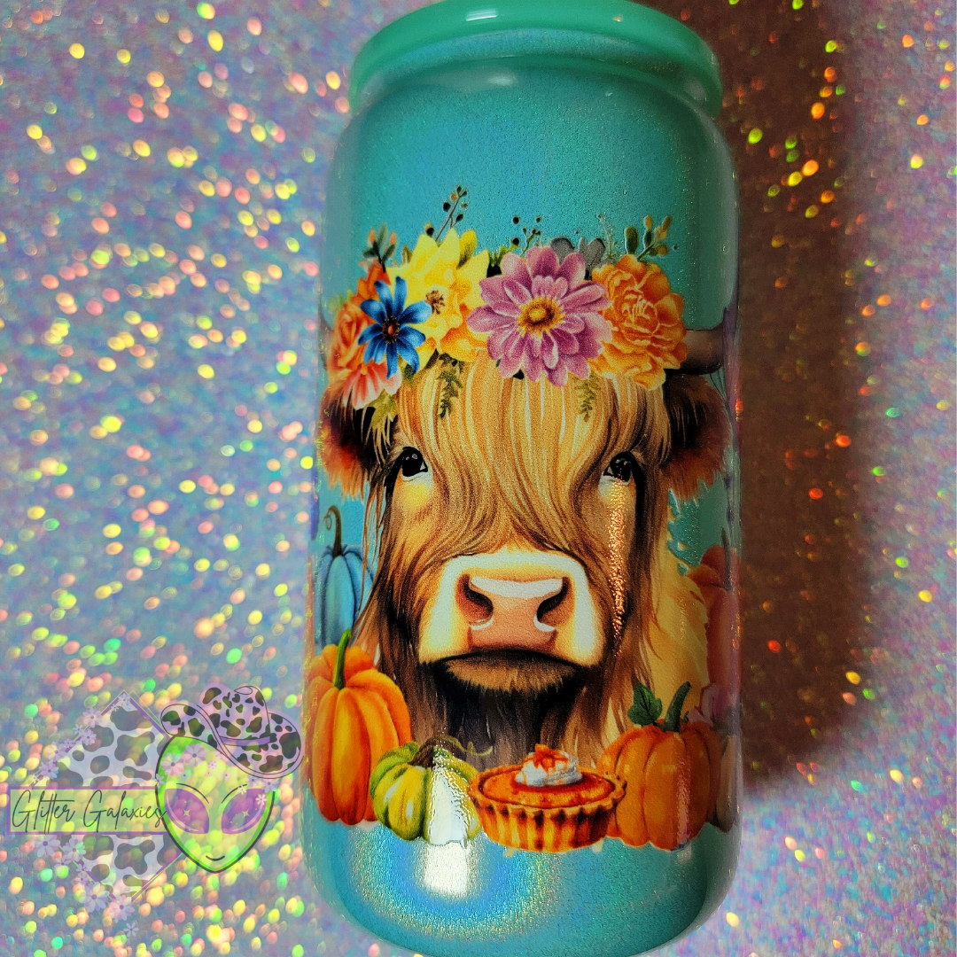 Highland Cow Glass