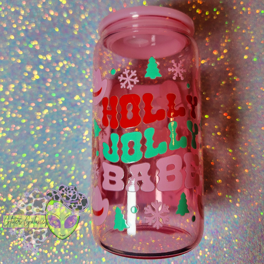 Holly Jolly Babe Glass