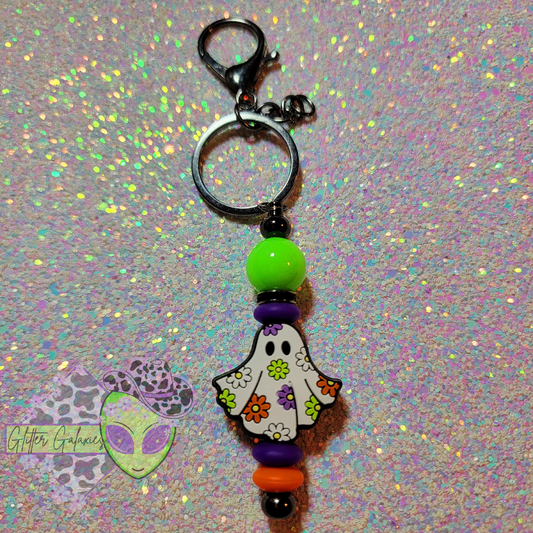 Floral Ghost Keychain