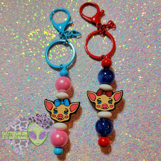 Bow Piggy Keychain