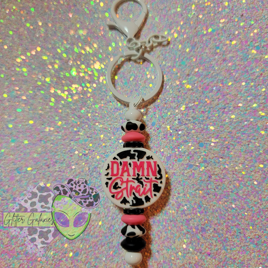 Cowprint Damn Keychain