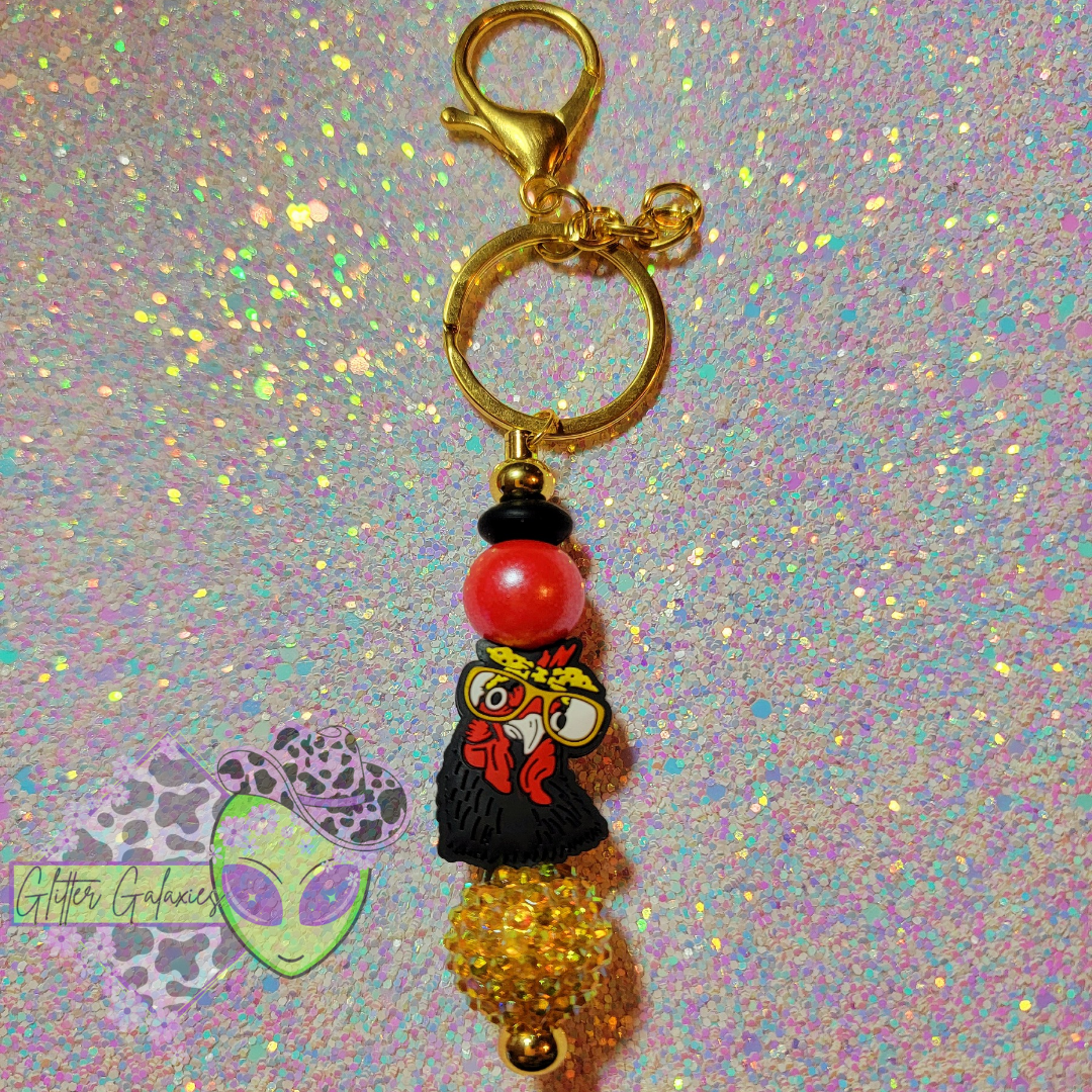 Chicken with Glasses Keychain