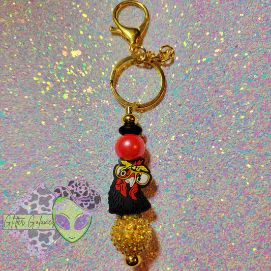 Chicken with Glasses Keychain