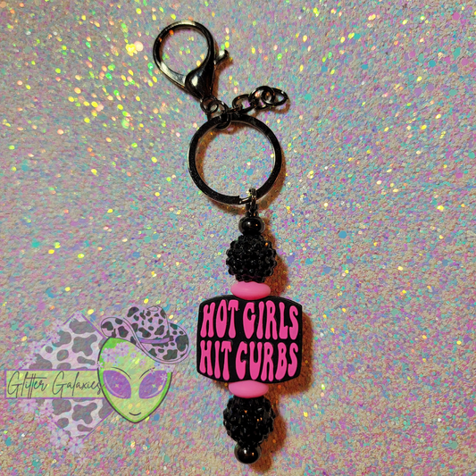 Hot Girls Hit Curbs Keychain