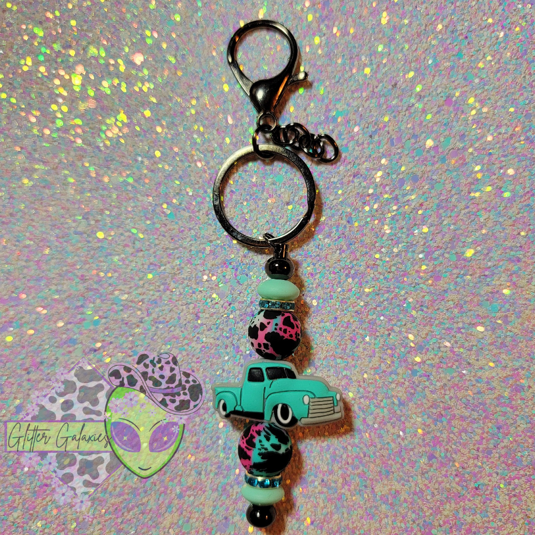 Teal Truck Keychain