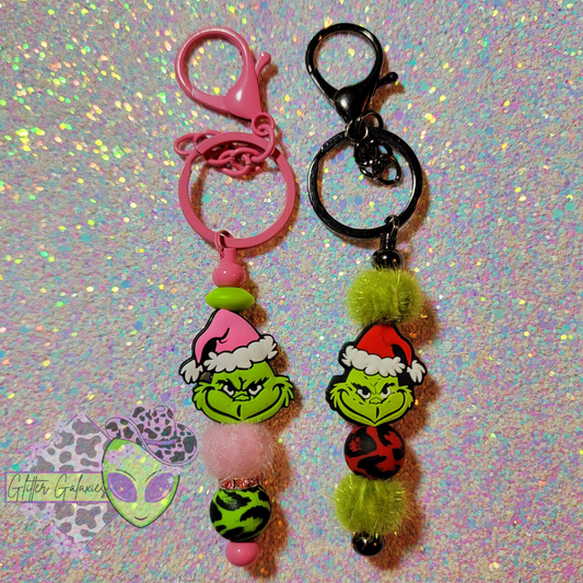 Fuzzy Green Guy Keychain