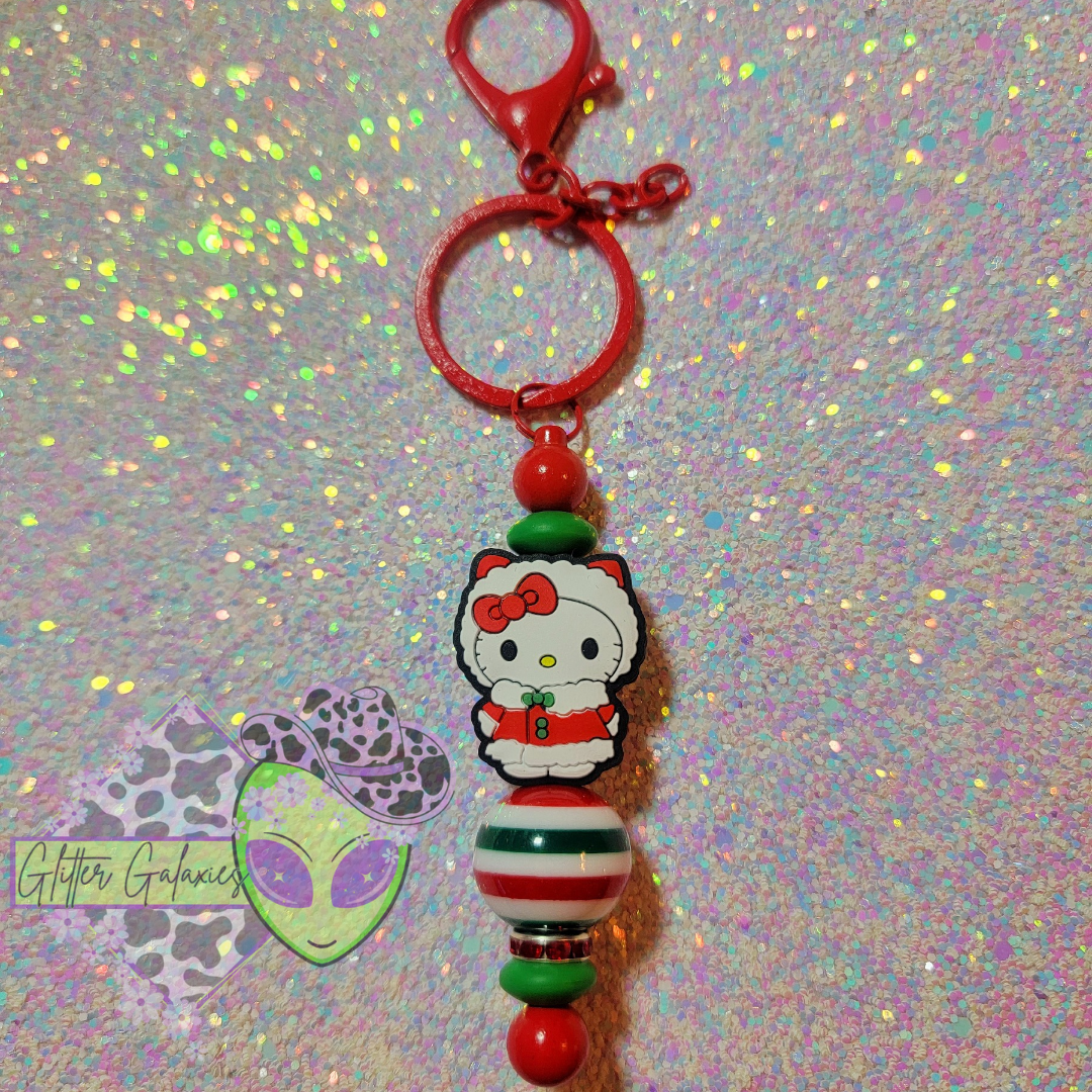 Christmas Kitty Keychain