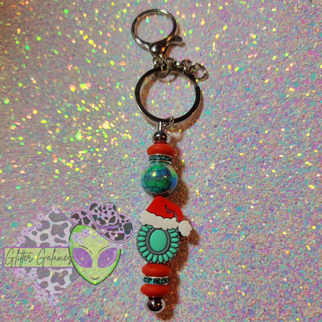 Turquoise Christmas Keychain