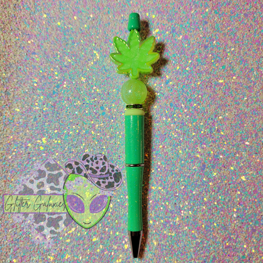 Glitter Leaf Pen