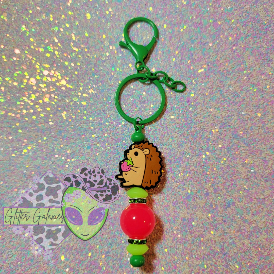 Strawberry Hedgehog Keychain