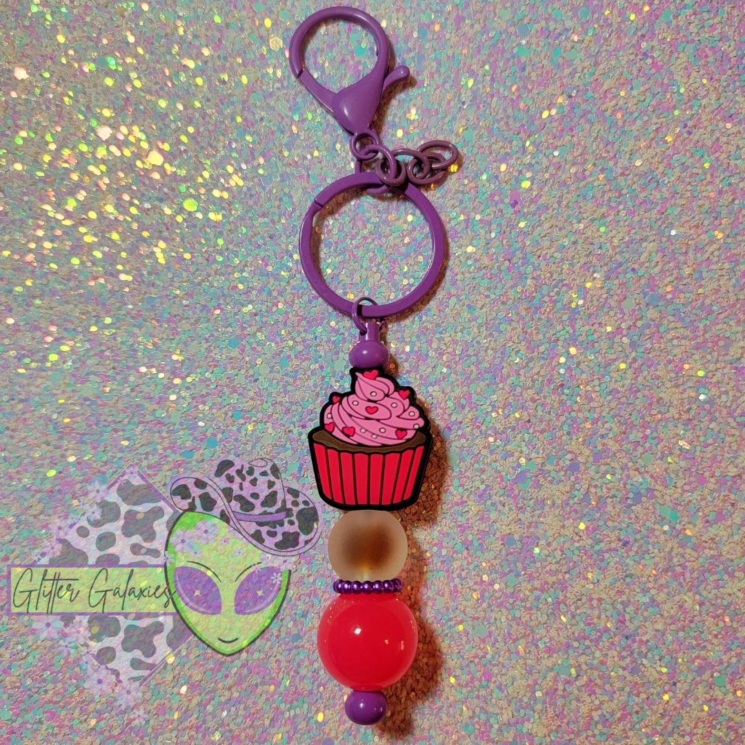 Heart Cupcake Keychain