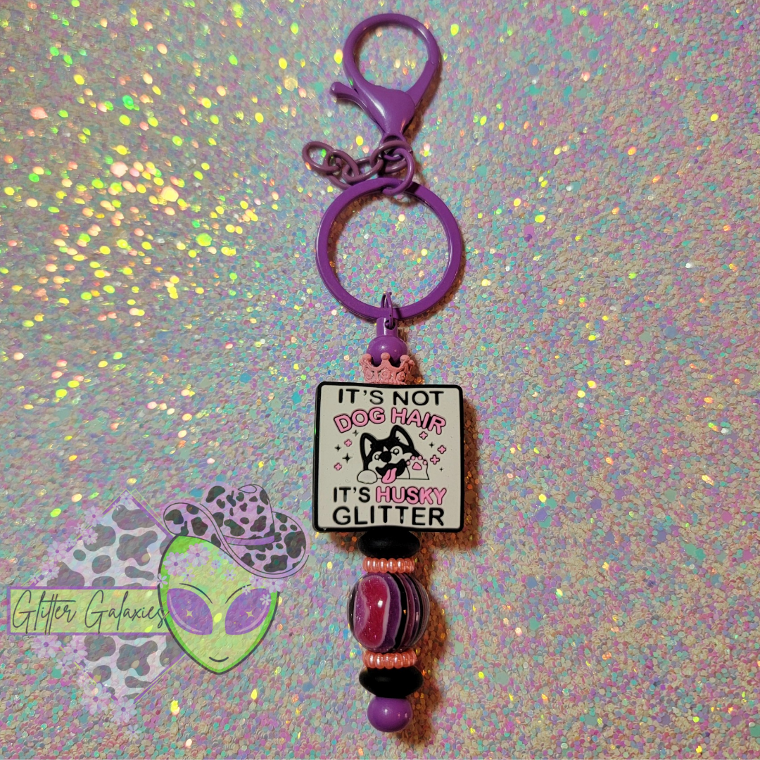 Husky Glitter Keychain