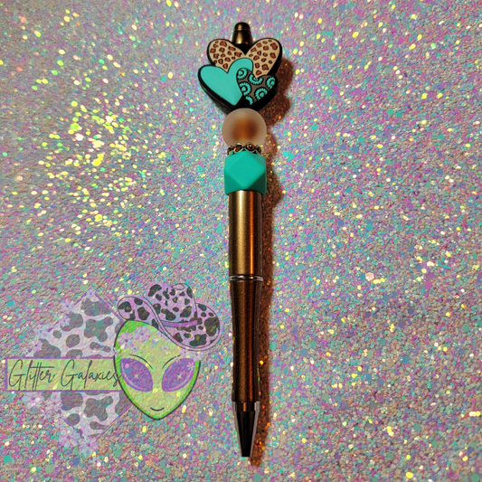 Turquoise Hearts Pen