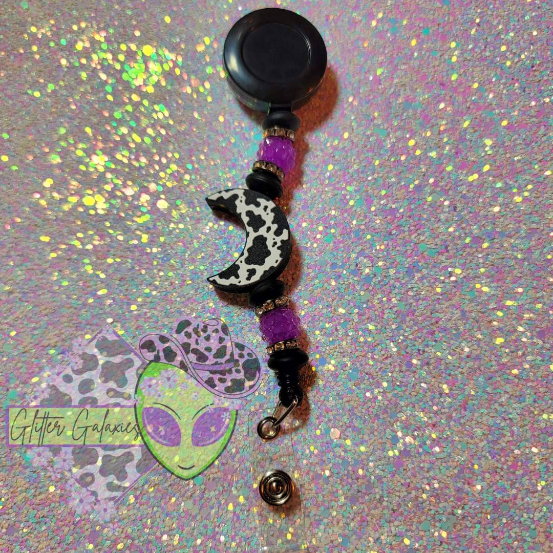 Cowprint Moon Badge Reel