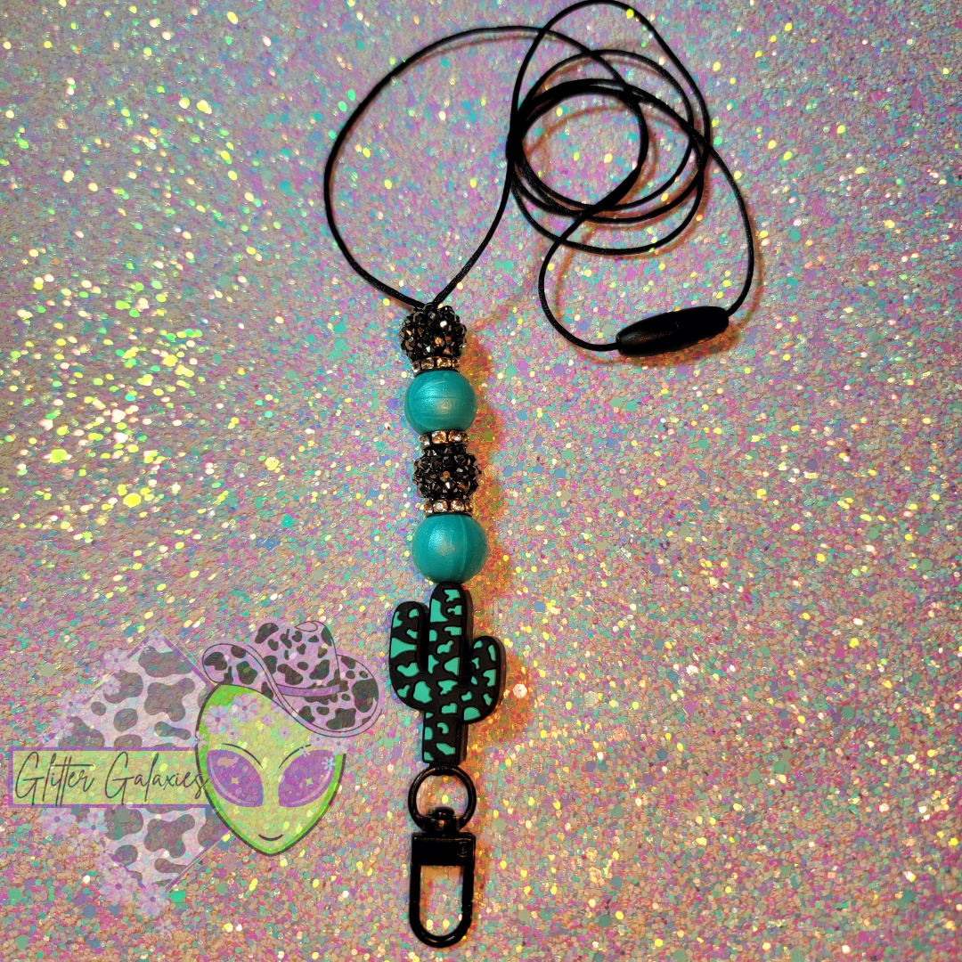 Turquoise Cactus Lanyard