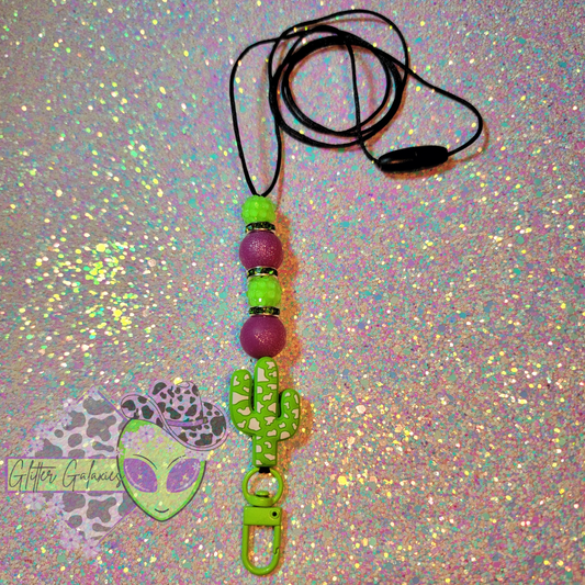 Neon Green Cactus Lanyard