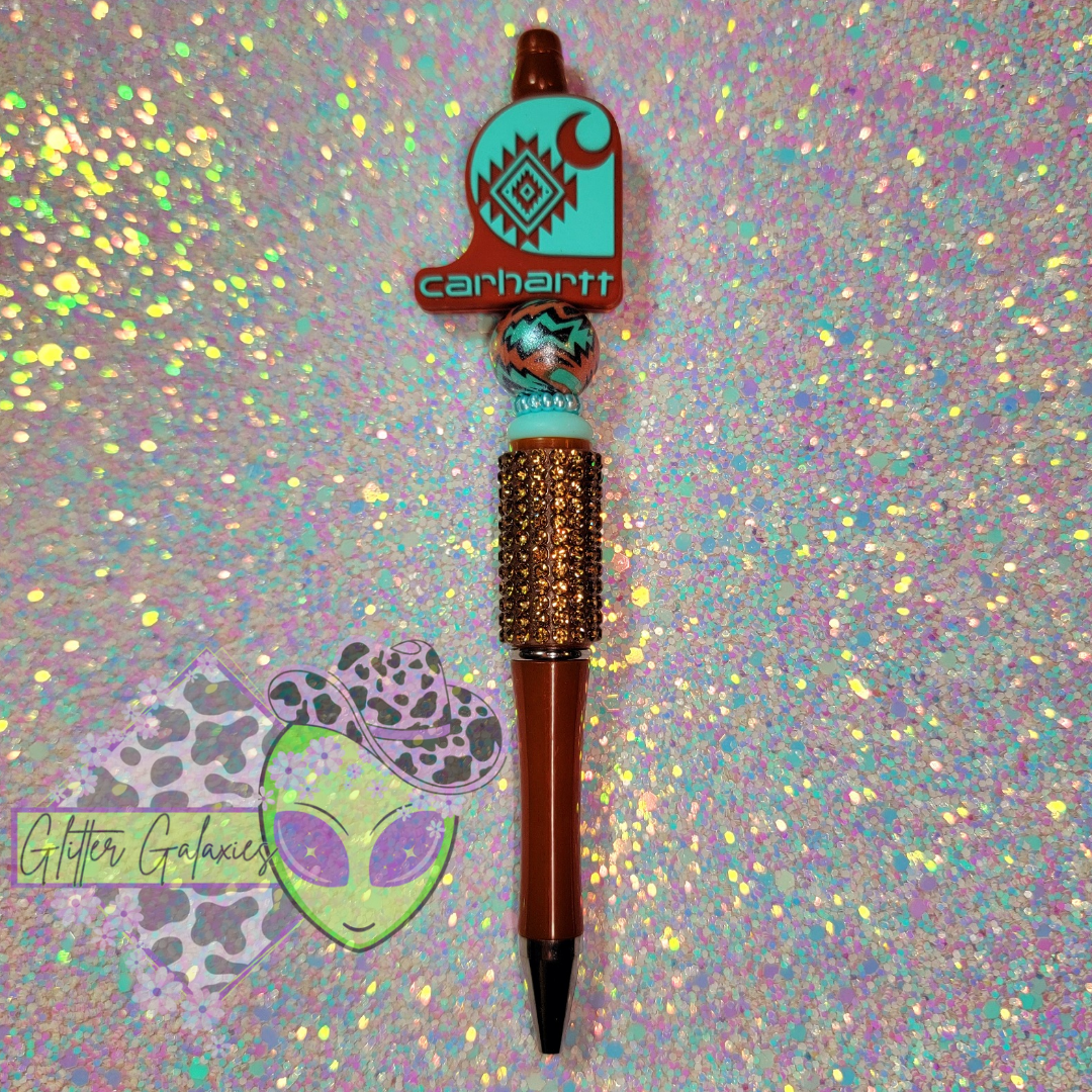 Turquoise and Terracotta Hartt Bling Pen