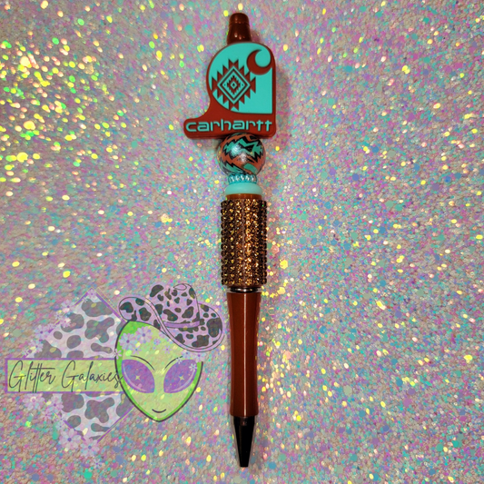 Turquoise and Terracotta Hartt Bling Pen