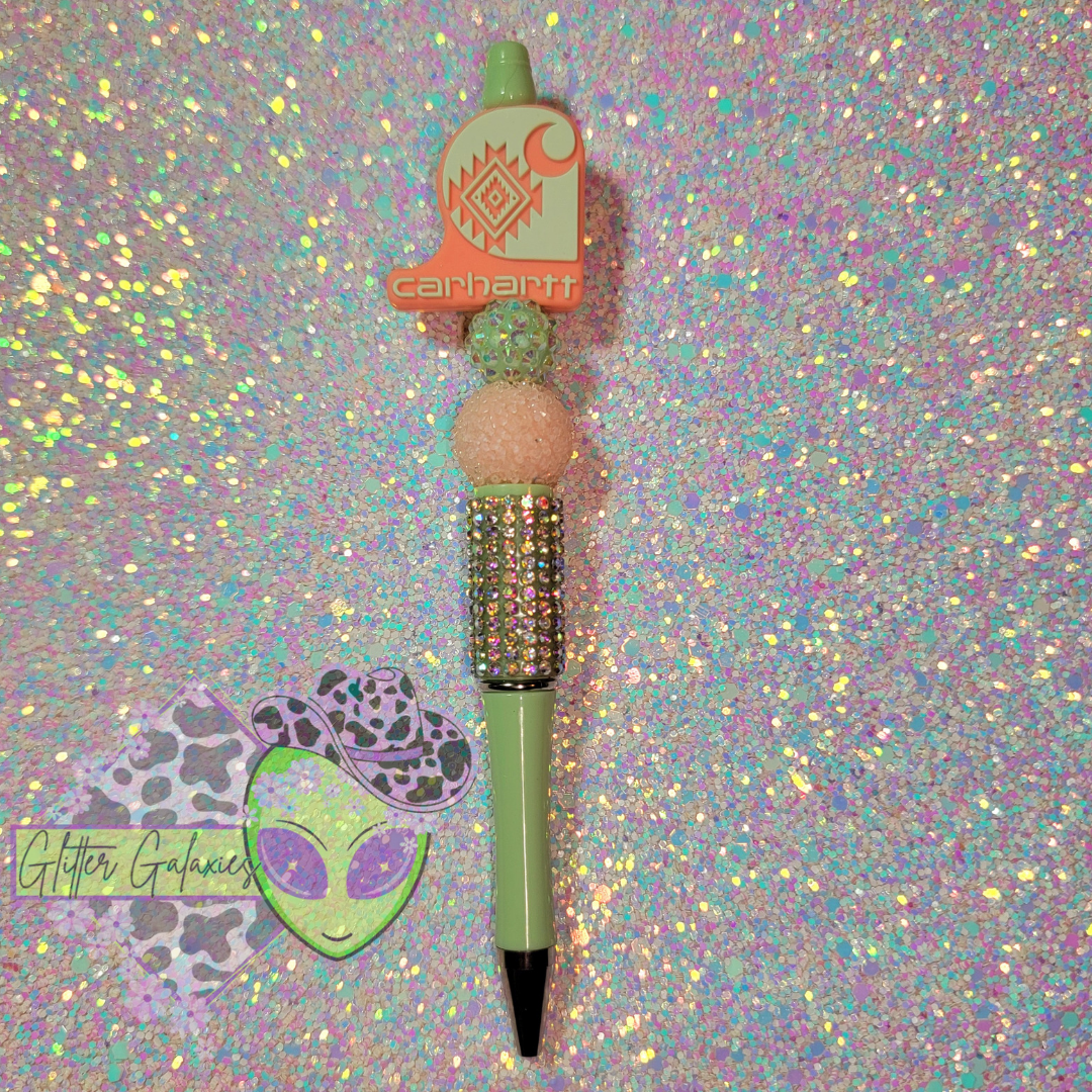 Light Pink and Green Hartt Bling Pen