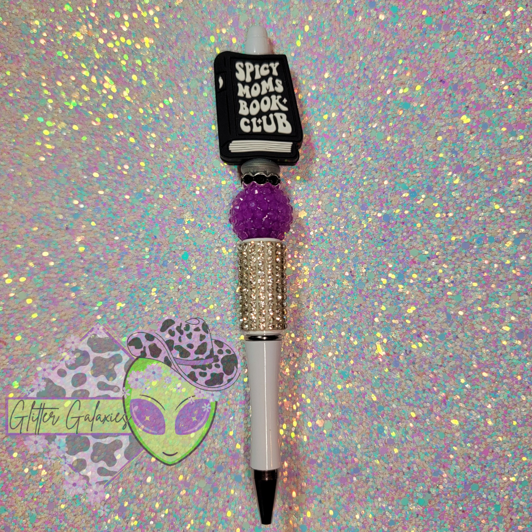 Spicy Moms Book Club Black Bling Pen