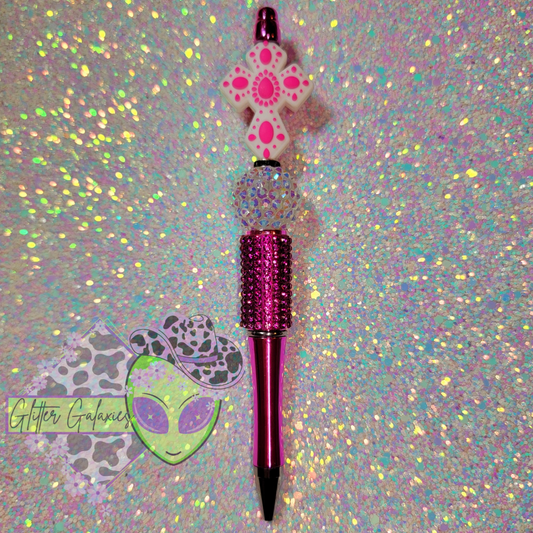 Pink Cross Bling Pen