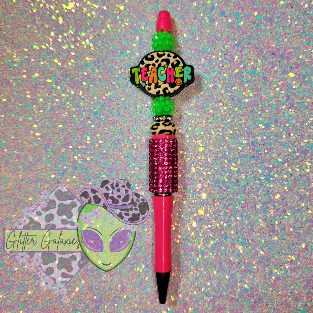 Leopard Teacher Bling Pen