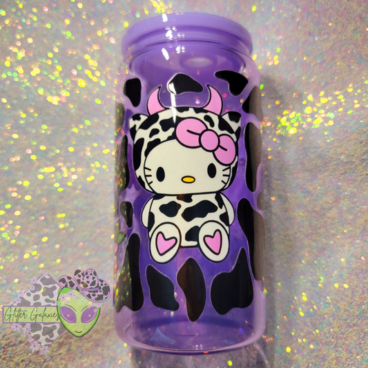 Cow Kitty Glass