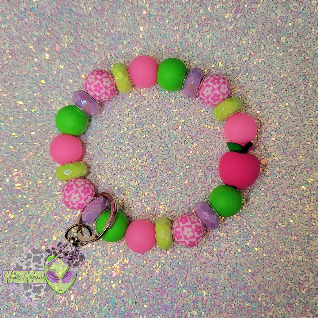 Pink Apple w/ Green Wristlet