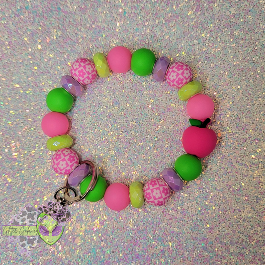 Pink Apple w/ Green Wristlet