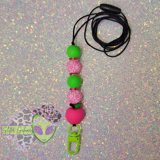 Pink Apple Lanyard