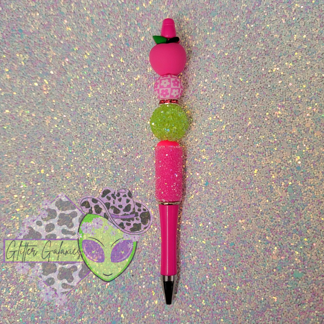 Pink Apple Bling Pen