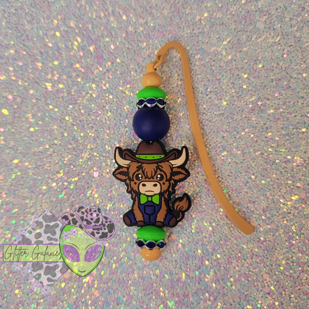 Green Bowtie Cow Bookmark