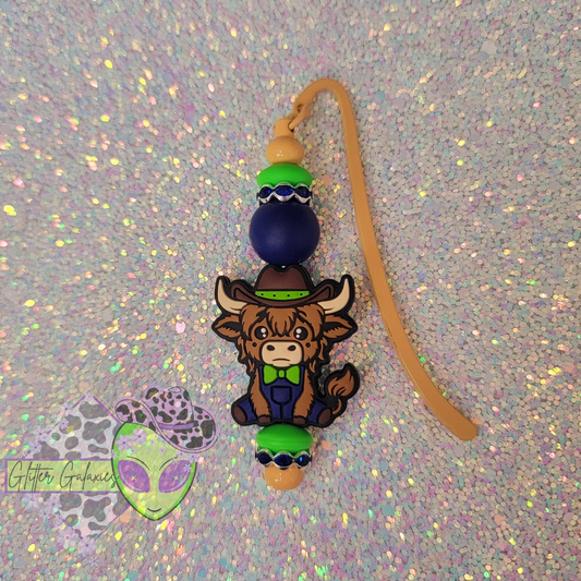 Green Bowtie Cow Bookmark