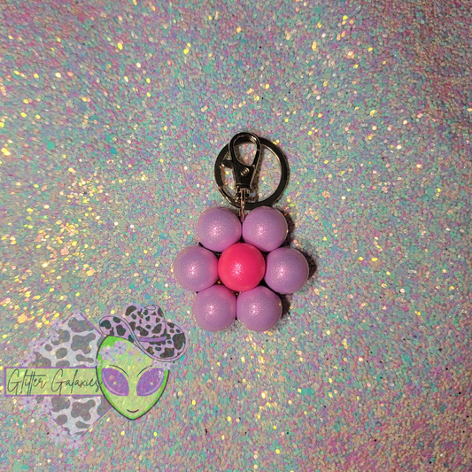 Lilac Daisy Keychain