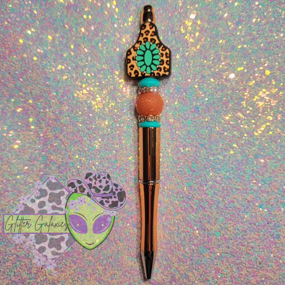 Leopard Cowtag Pen