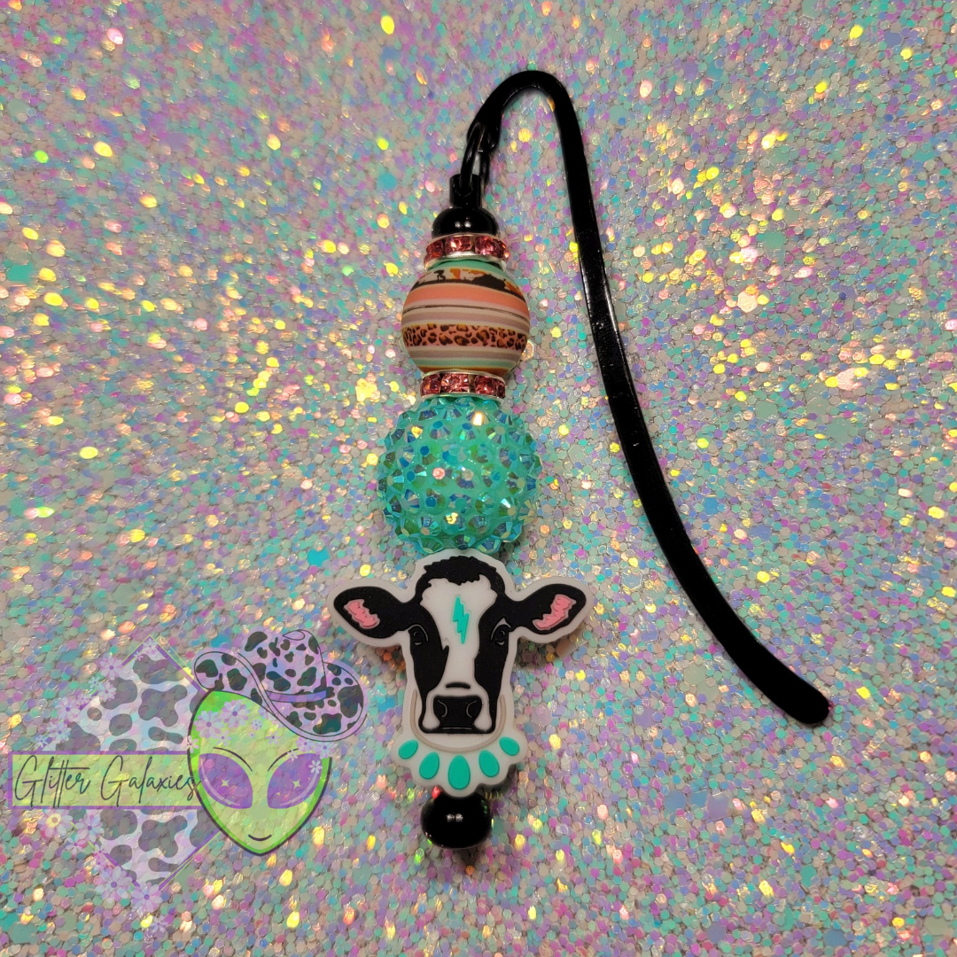 Turquoise Cow Bookmark