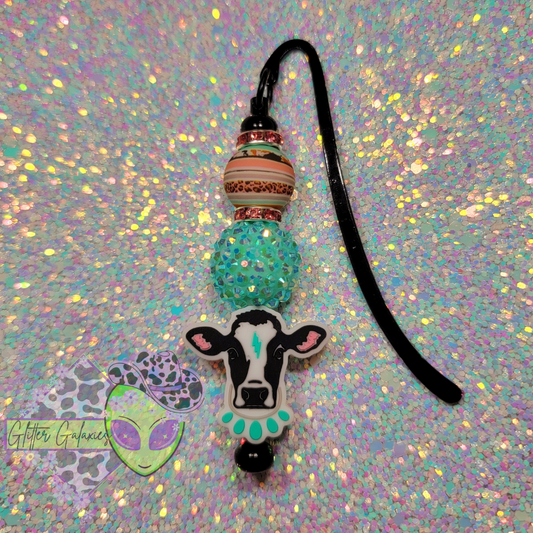 Turquoise Cow Bookmark