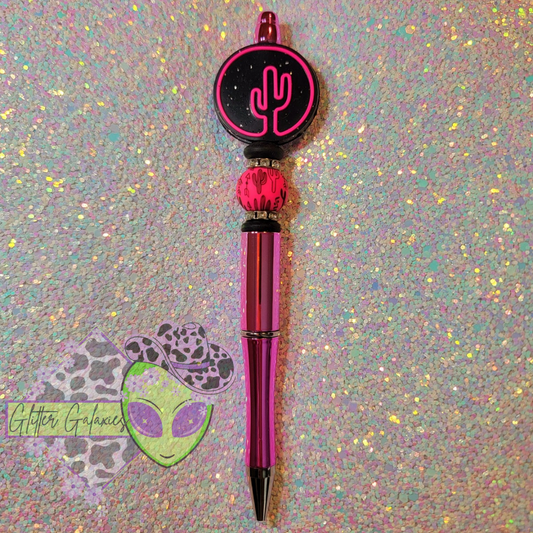 Neon Pink Cactus Pen