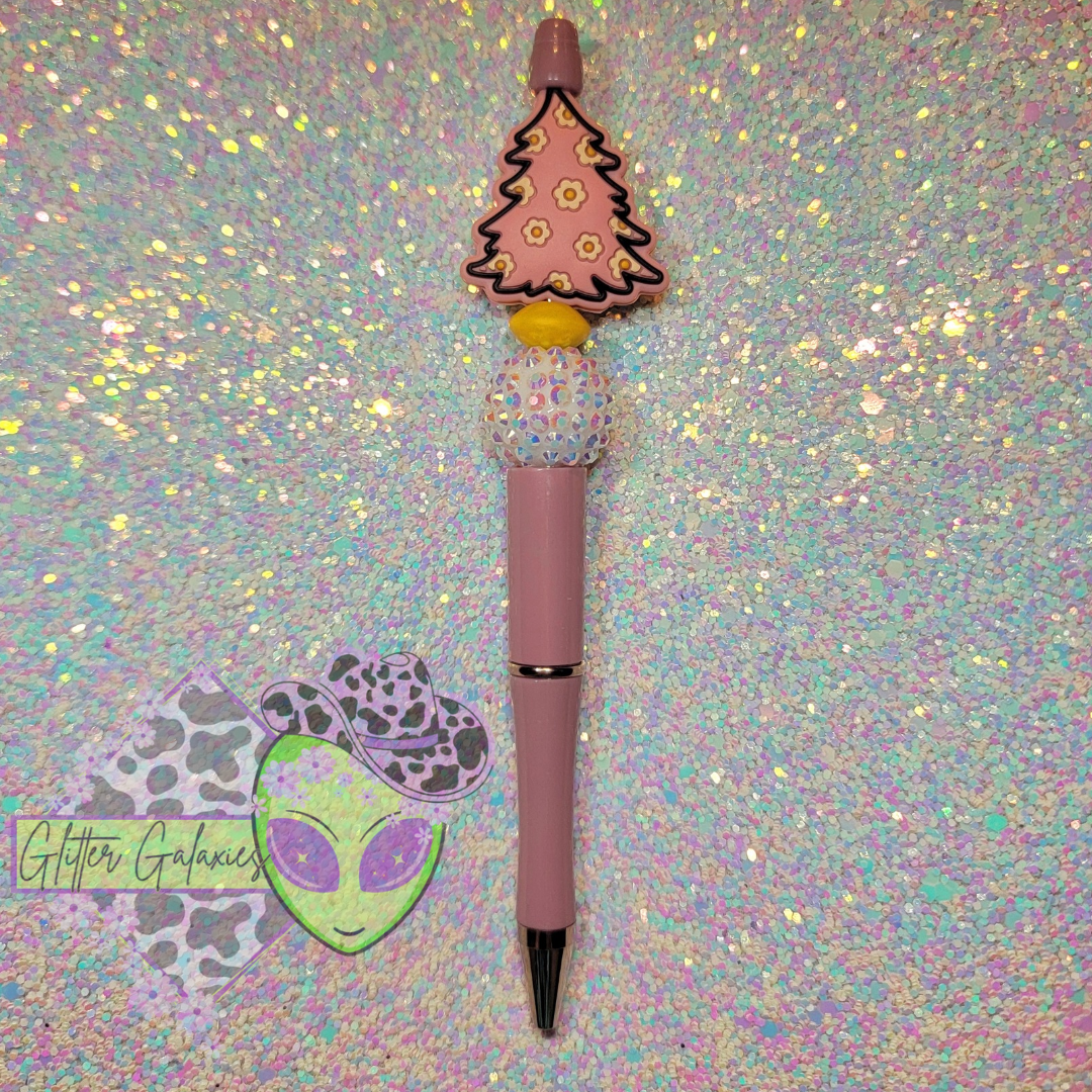 Mauve Christmas Tree Pen