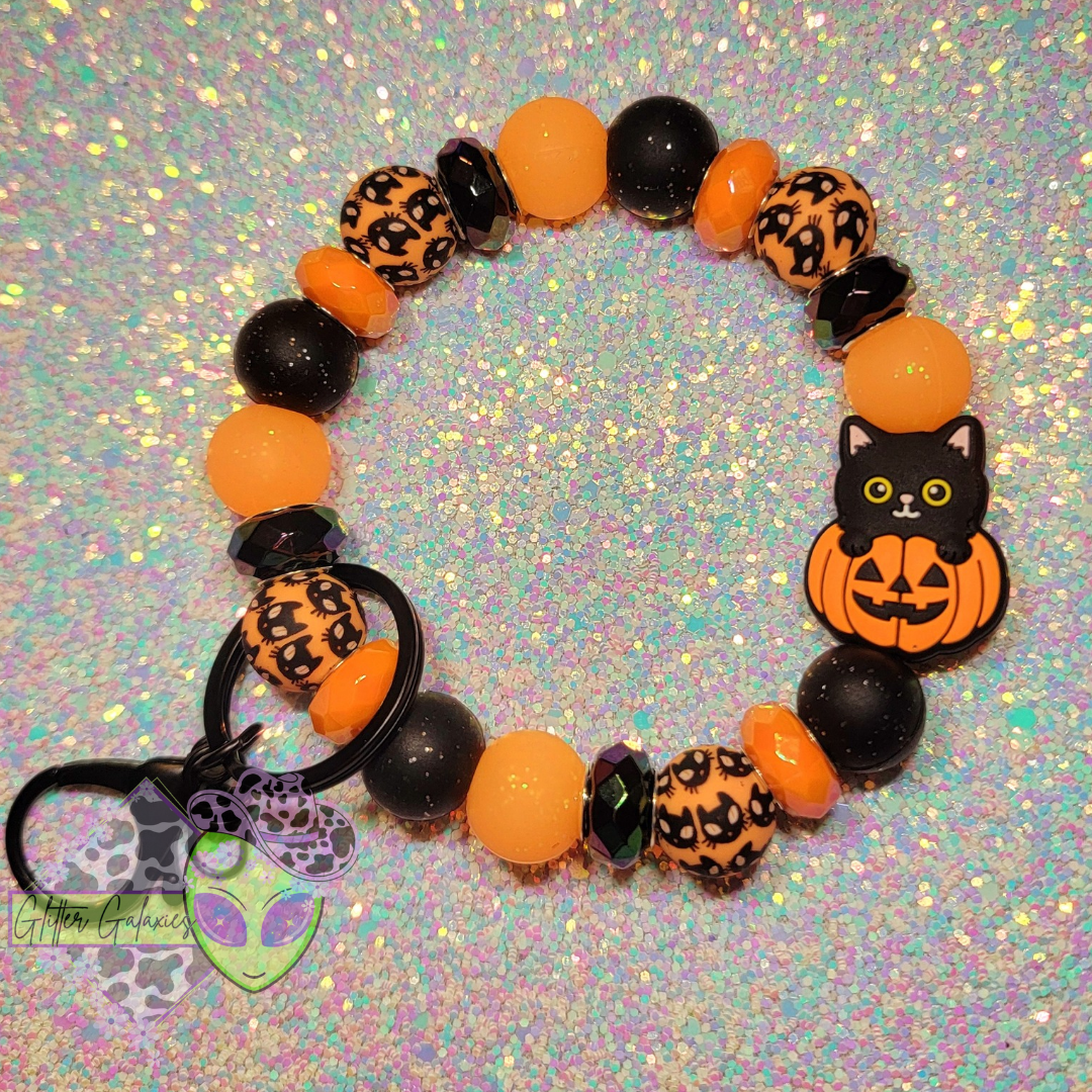 Pumpkin Cat Wristlet