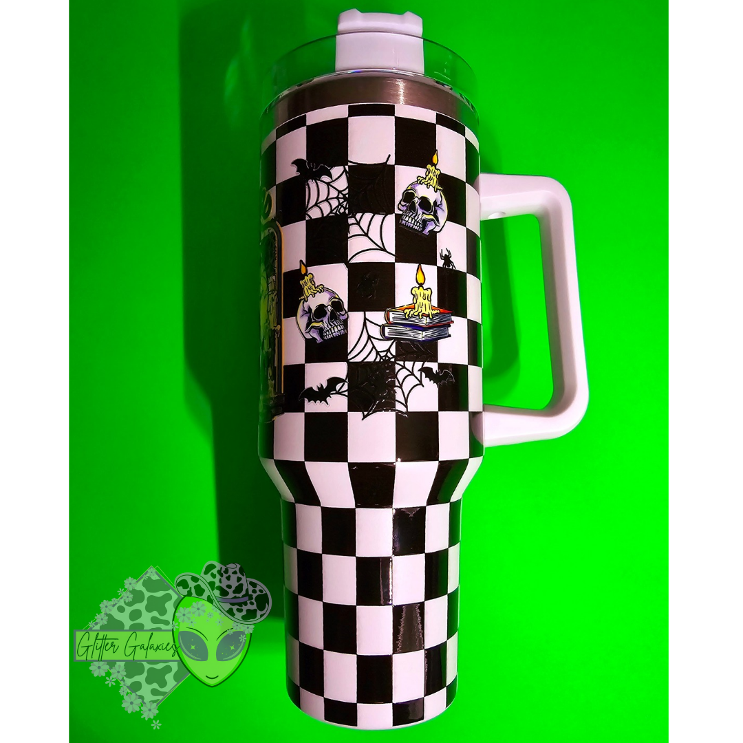 Checkered Let's Read 40oz Tumbler