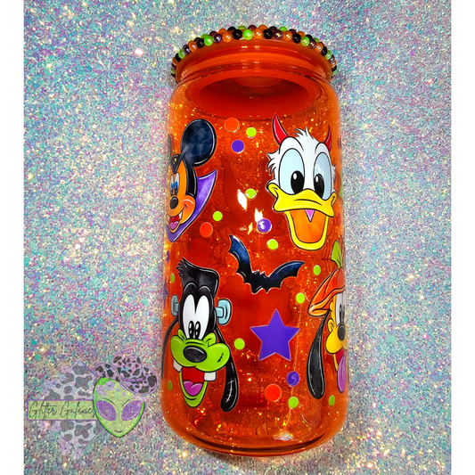 Mouse Halloween Pearl Lid Glass