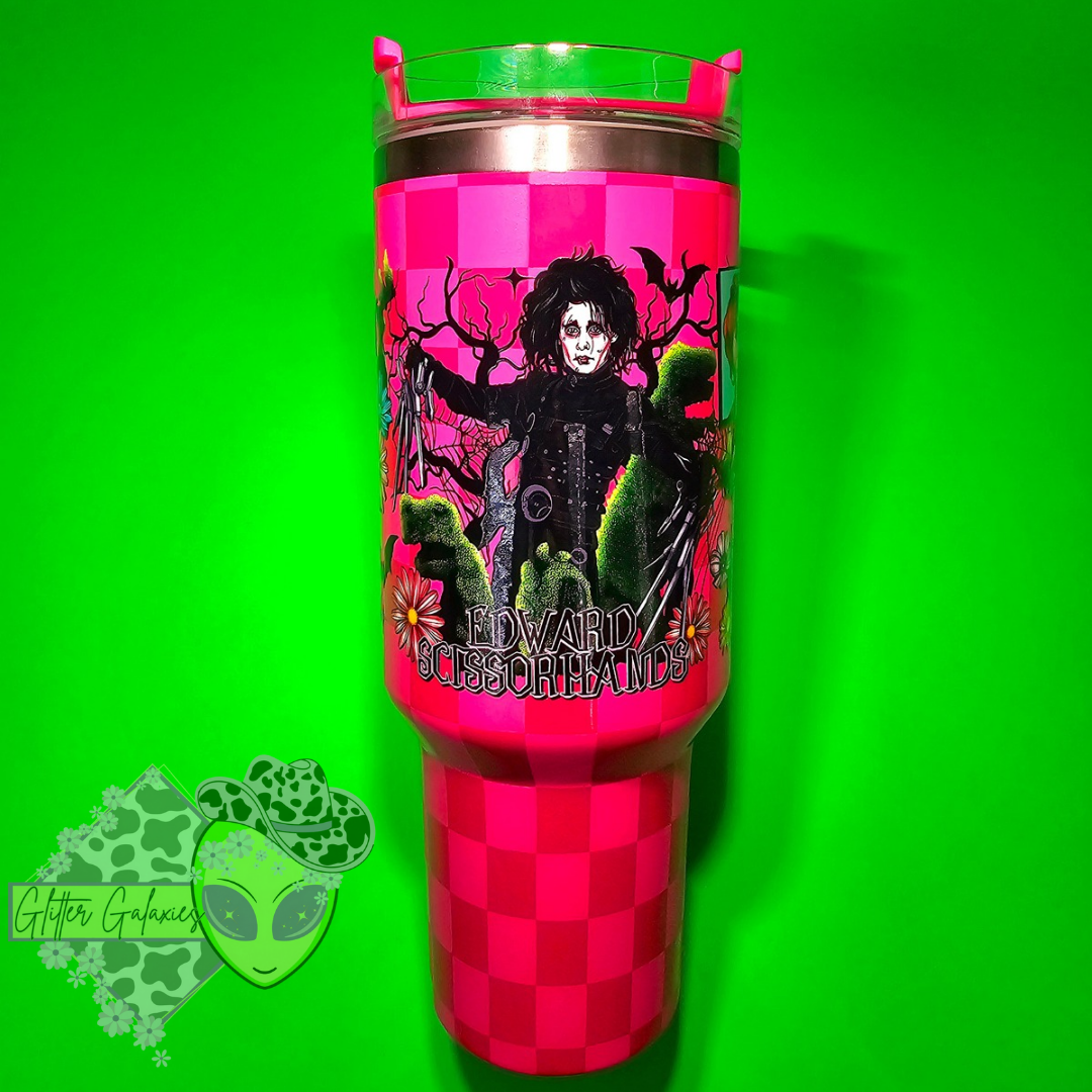 Edward Pink Checkered 40oz Tumbler