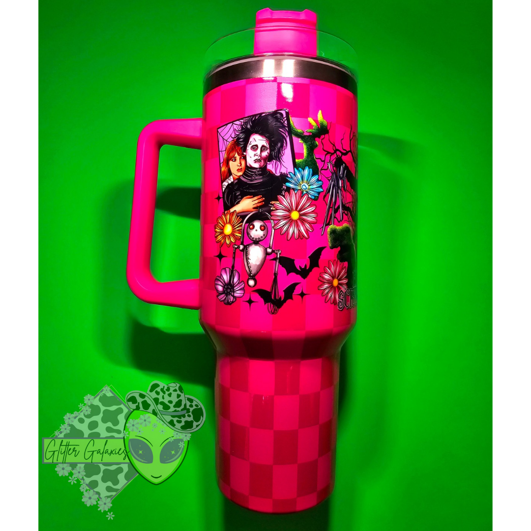 Edward Pink Checkered 40oz Tumbler