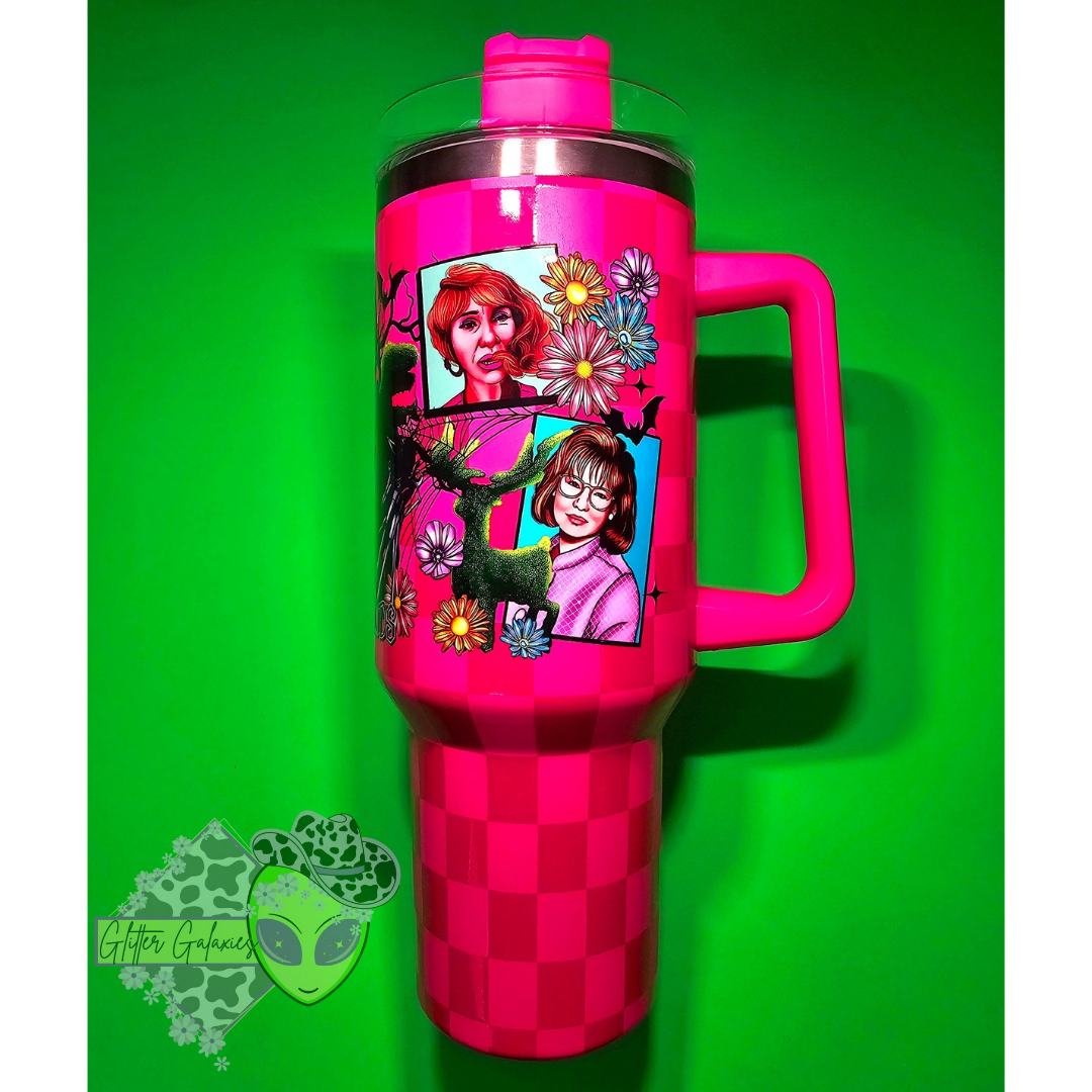 Edward Pink Checkered 40oz Tumbler