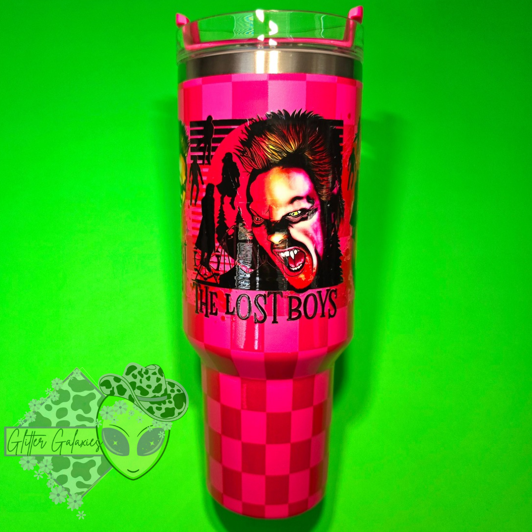 Lost Boys Pink Checkered 40oz Tumbler