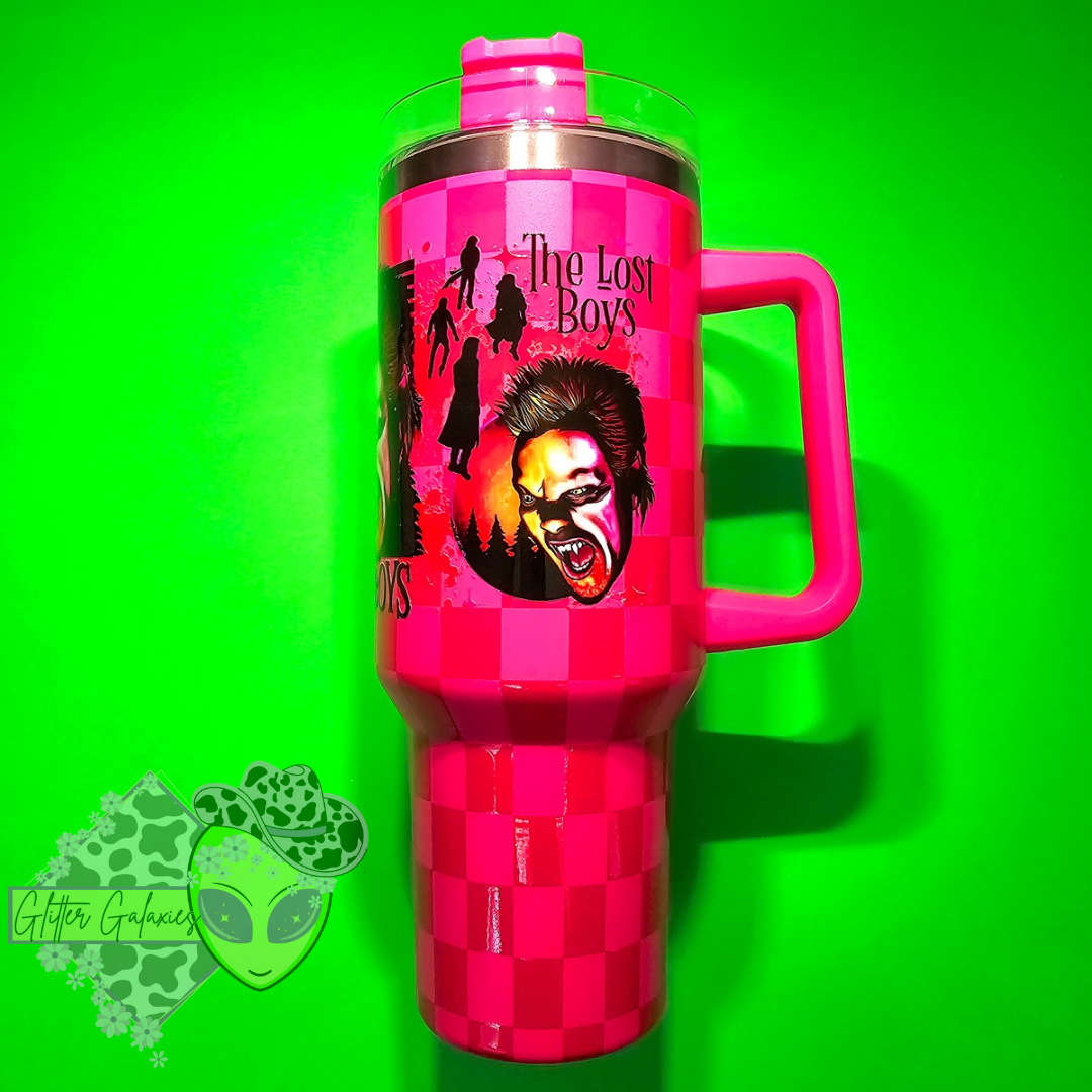 Lost Boys Pink Checkered 40oz Tumbler