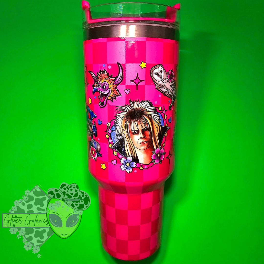 Labyrinth Pink Checkered 40oz Tumbler