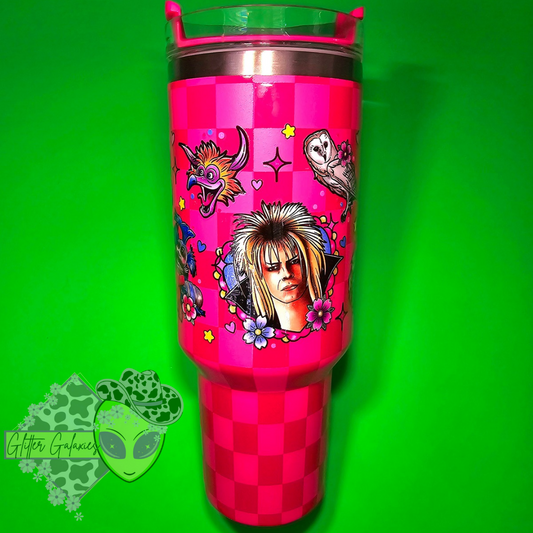 Labyrinth Pink Checkered 40oz Tumbler